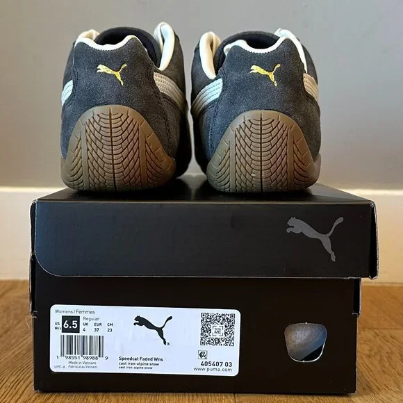 PUMA Women’s Speedcat Faded Sneakers (Cast Iron/Alpine Snow) - Picture 15 of 16